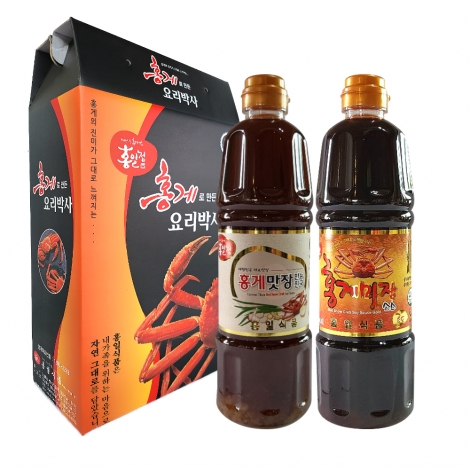 (선물포장) 홍게맛간장 홍게골드 900ml+ 홍게 만능진국 900ml